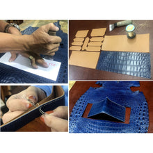 Handmade Navy Blue Alligator Bifold Wallet RFID Blocking Hand Stitching | VINAM-88 - Vinacreations
