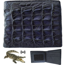 Handmade Navy Blue Alligator Leather Bifold Wallet For Men RFID Blocking | VINAM-56 - Vinacreations
