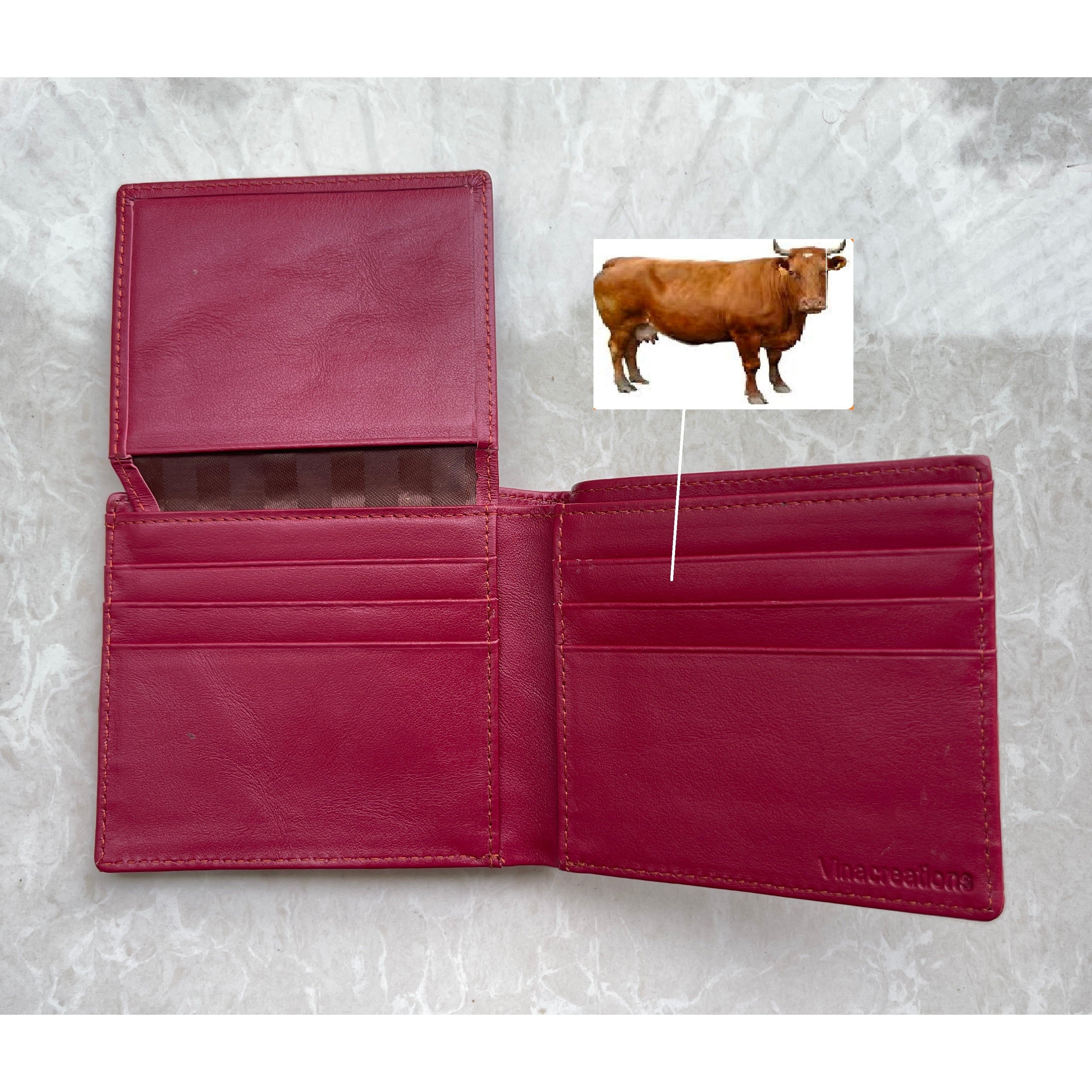 Handmade Red Slim Bifold Ostrich Leather Wallet RFID Blocking For Men | VINAM-95 - Vinacreations