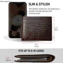 Husband Wallet From Wife Engraved Alligator Bifold Wallet Personalized Crocodile RFID Wallet Gift for Men - Vinacreations