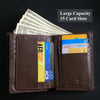 Large Capacity Alligator Leather Vertical Bifold Wallet | Crocodile Credit Card Holder for Men with 15 Card Slots | Dark Brown DUN33 - Vinacreations