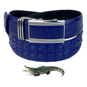 Blue Alligator HornBack Leather Belt For Men - Auto Buckle | BEHO55