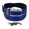 Blue Alligator Auto Buckle HornBack Leather Belt For Men