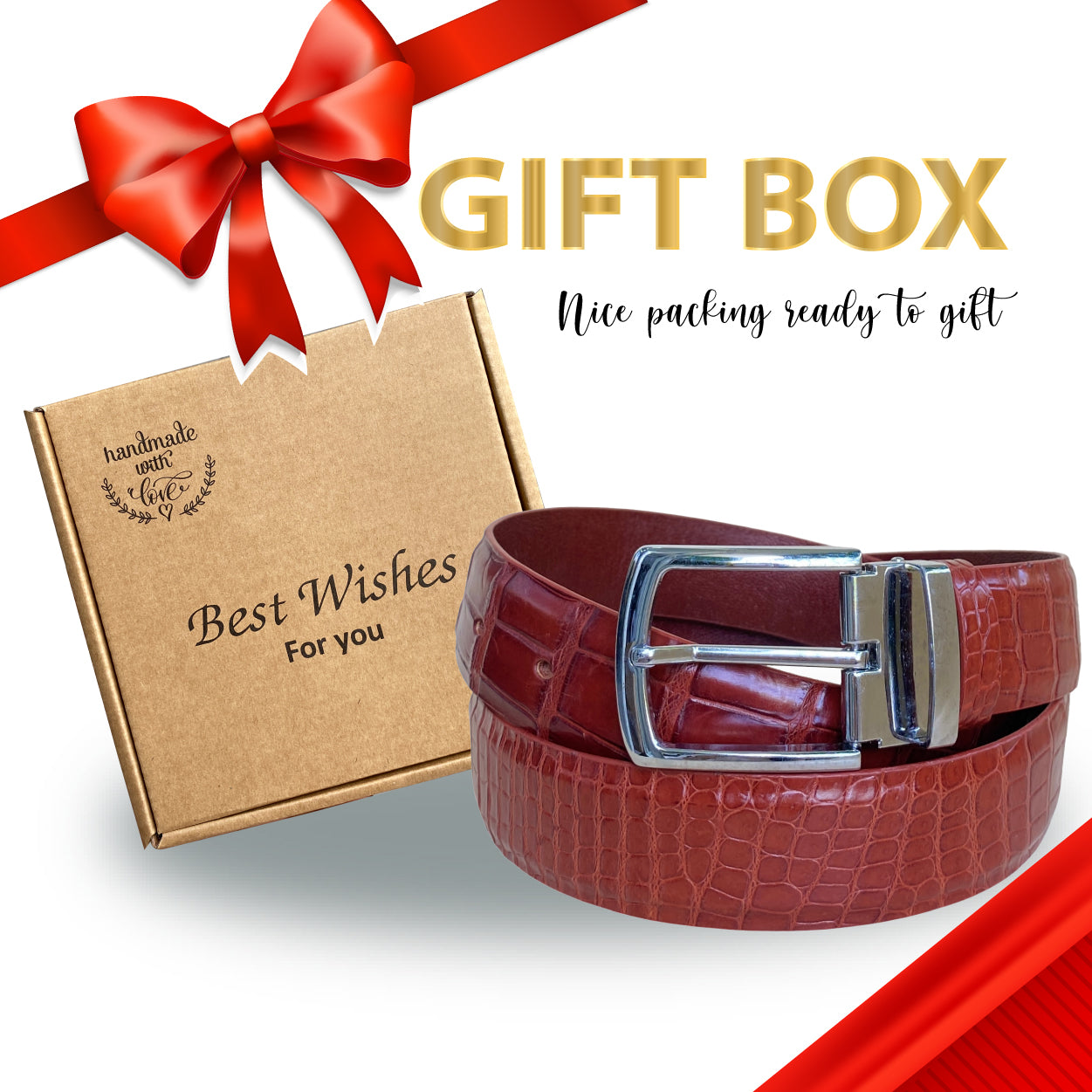 Classic Brown Alligator Belt Men's - Pin Buckle | BE-BRO-06-PIN