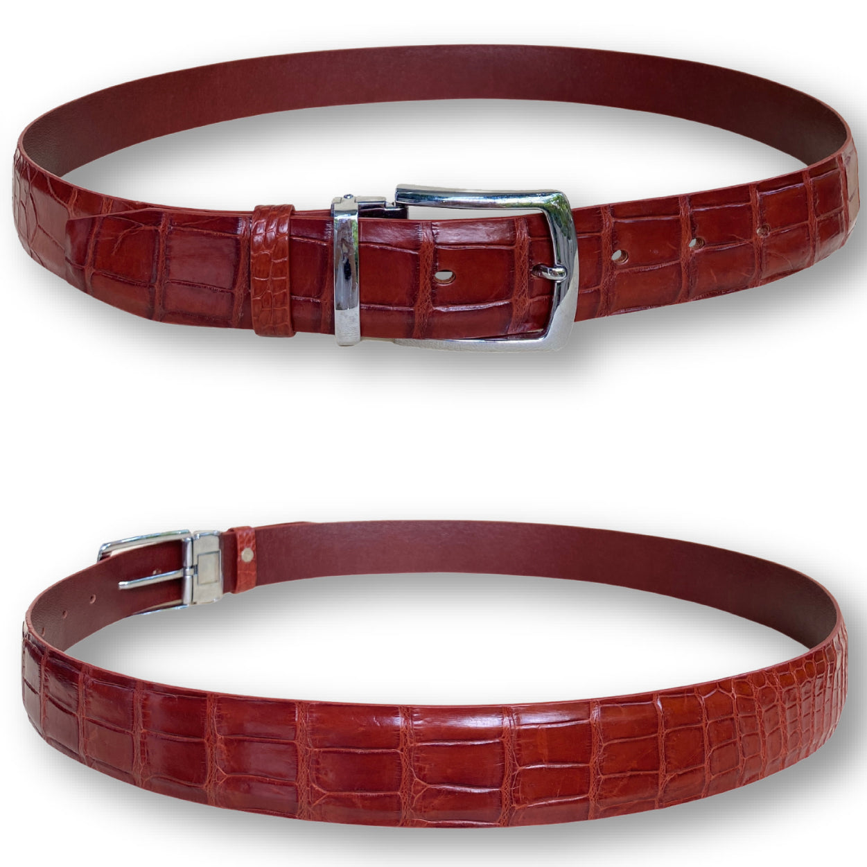 Classic Brown Alligator Belt Men's - Pin Buckle | BE-BRO-06-PIN