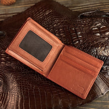 Light Brown Alligator Belly Leather Bifold Wallet for Men RFID Blocking | VINAM-30 - Vinacreations