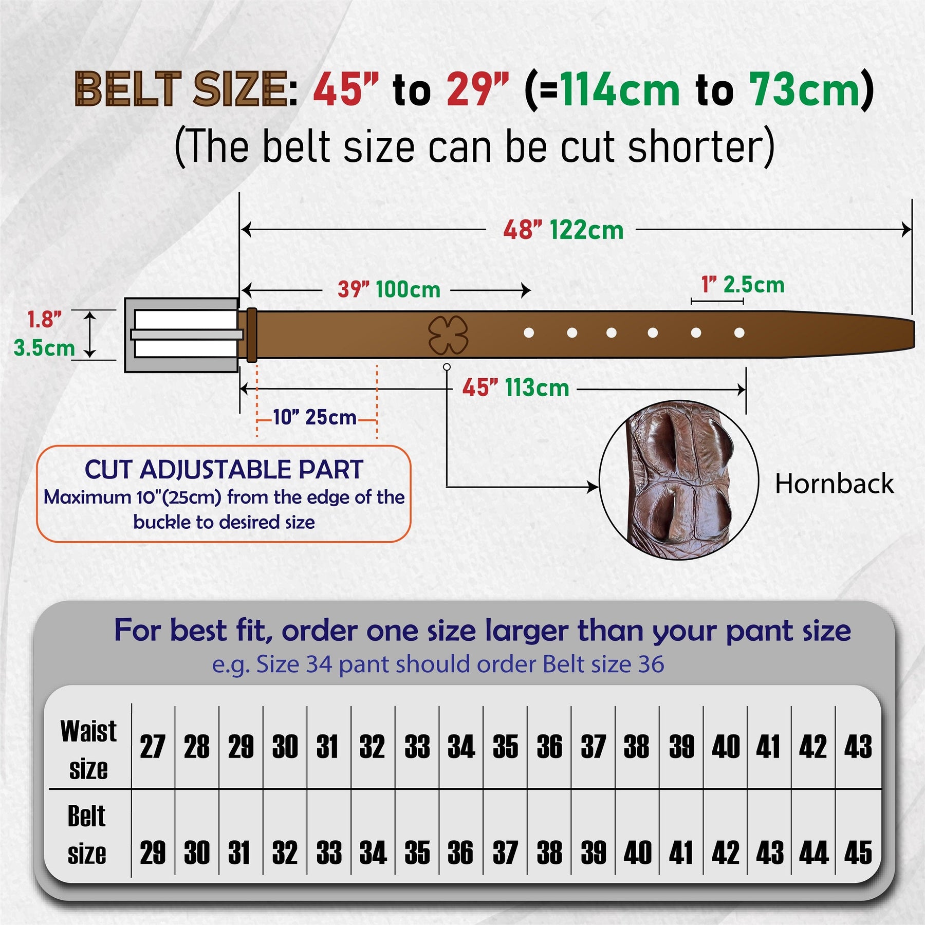 Light Brown Alligator HornBack Leather Belt For Men - Pin Buckle | BEHO66-PIN - Vinacreations