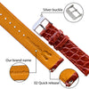 Light Brown Flat Alligator Leather Watch Band For Men | No-Padding | DH-26 - Vinacreations