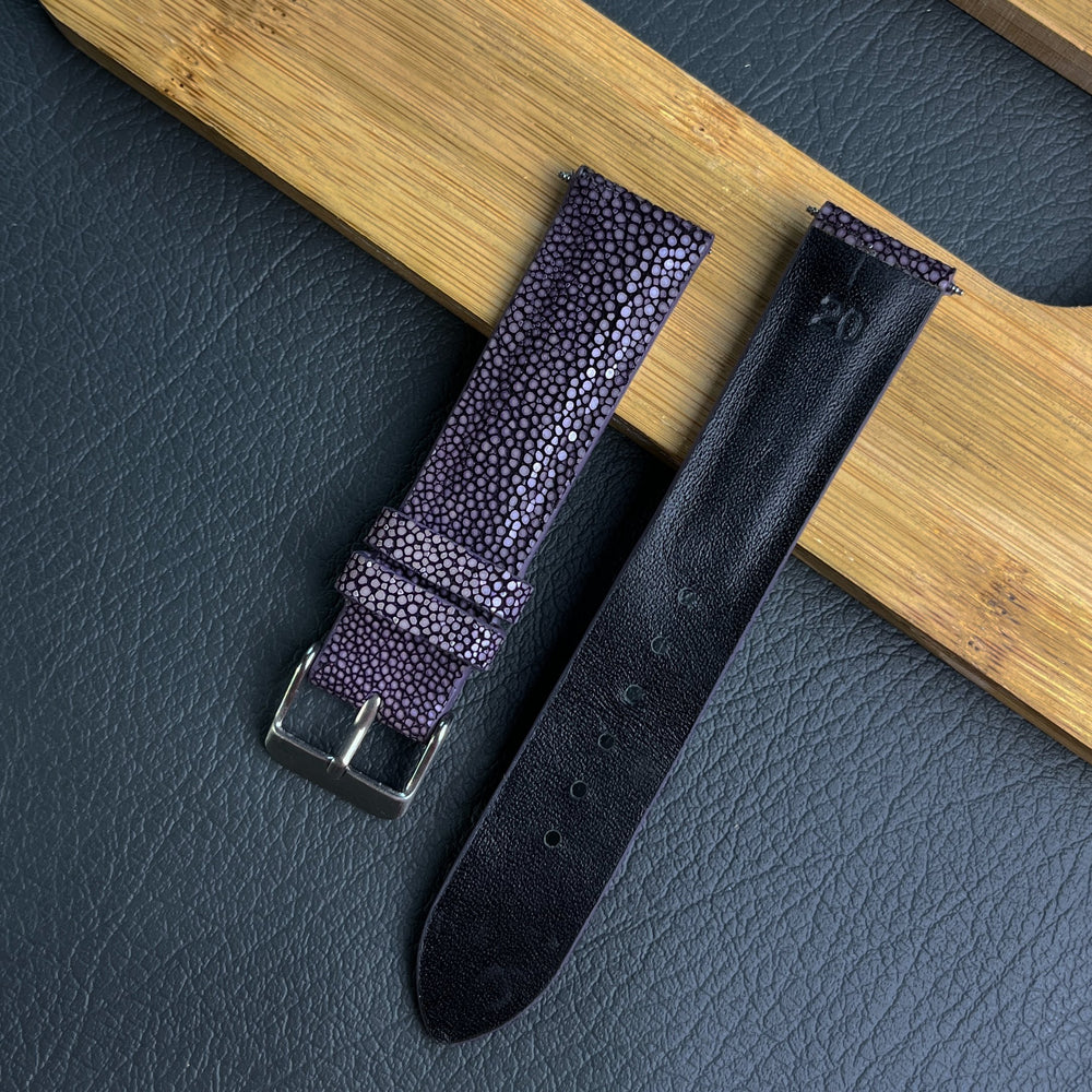 Light purple Stingray Leather Watch Band For Men Replacement Wristwatch Strap - Vinacreations