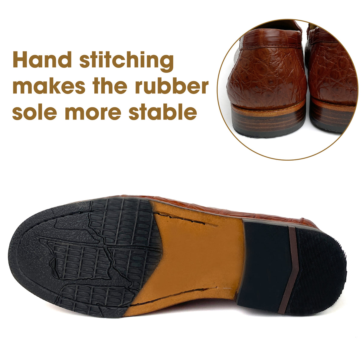 Light Brown Mens Crocodile Leather Penny Loafers |Belly Alligator Mens Designer Loafers | SH46E