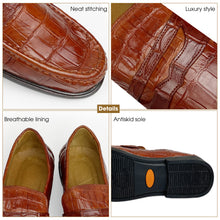 Premium Light Brown Alligator Loafer Slip On | Crocodile Belly Driving Casual Shoes | SH136P42