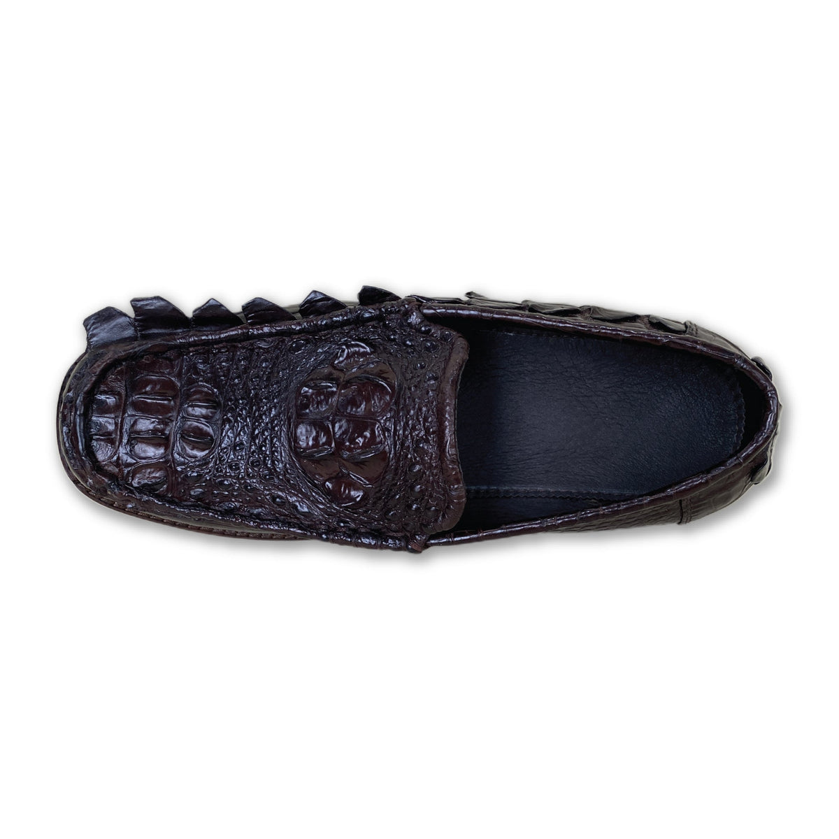 Men Dark Brown Alligator Leather Loafers Slip-On | Crocodile Hornback Skin Exotic Dress Shoes | SH123O - Vinacreations