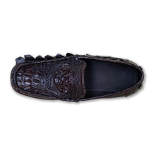 Men Dark Brown Alligator Leather Loafers Slip-On | Crocodile Hornback Skin Exotic Dress Shoes | SH123O - Vinacreations
