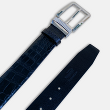 Men's Black Alligator Leather Belt - Pin Buckle 