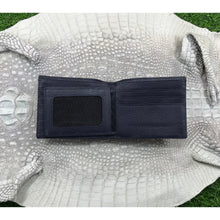 Navy Blue Alligator Horn Back Skin Bifold Wallet For Men | Handmade Crocodile Leather Wallet RFID Blocking | VL5598 - Vinacreations
