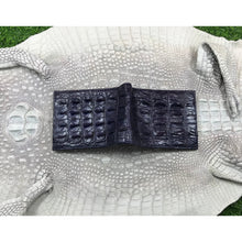 Navy Blue Alligator Horn Back Skin Bifold Wallet For Men | Handmade Crocodile Leather Wallet RFID Blocking | VL5598 - Vinacreations