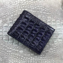 Navy Blue Alligator Horn Back Skin Bifold Wallet For Men | Handmade Crocodile Leather Wallet RFID Blocking | VL5598 - Vinacreations