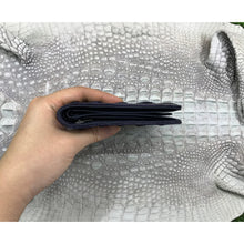 Navy Blue Alligator Horn Back Skin Bifold Wallet For Men | Handmade Crocodile Leather Wallet RFID Blocking | VL5598 - Vinacreations