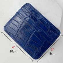 Navy Blue Alligator Leather Credit Card Holder | RFID Blocking | BLUE-CARD-13 - Vinacreations