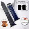 Navy Blue Alligator Leather Watch Band Compatible with Apple Watch IWatch Series 7 6 5 4 3 2 1 SE | AW-04 - Vinacreations