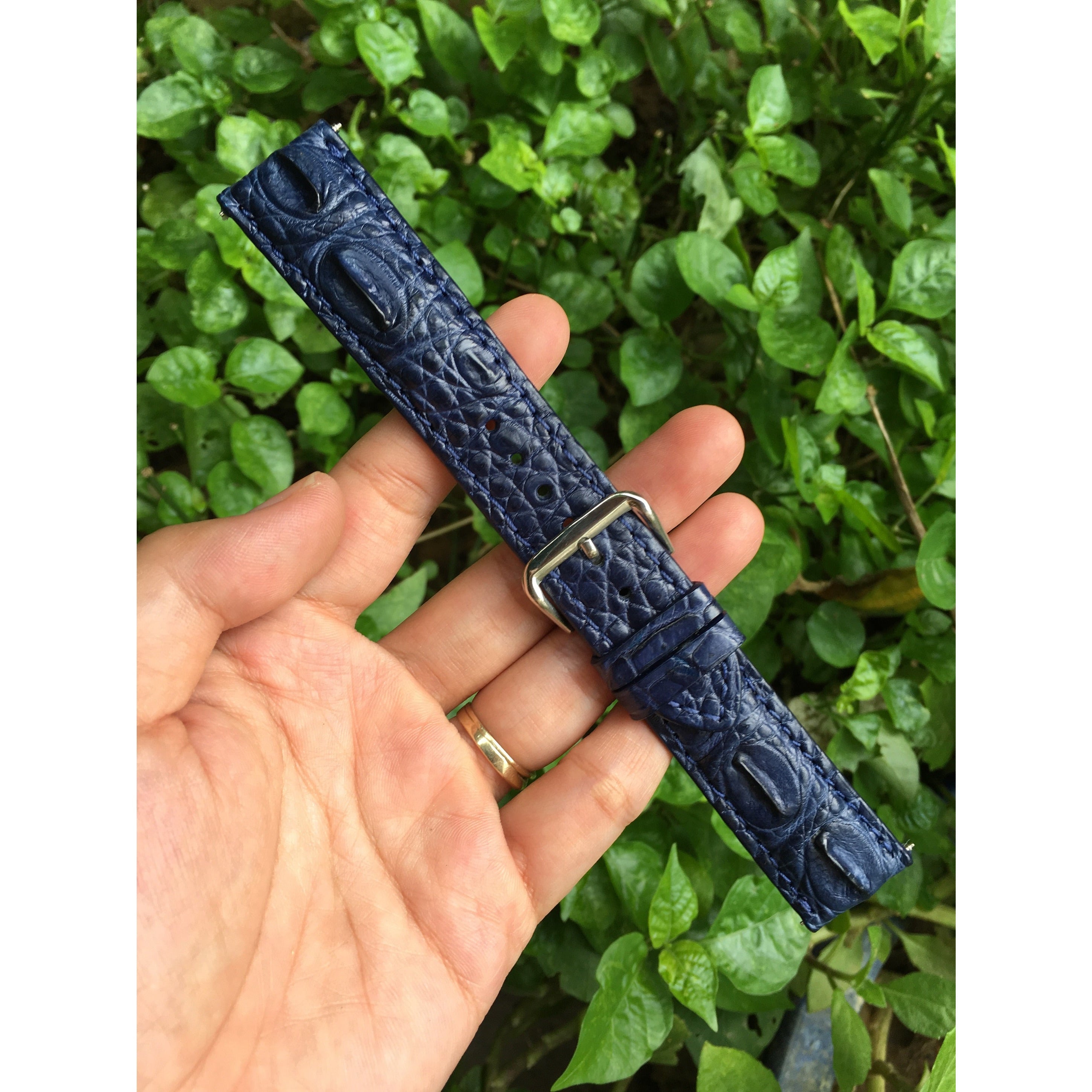 Navy Blue Alligator Leather Watch Band | Crocodile Quick Release Replacement Wristwatch Strap | DH-39 - Vinacreations