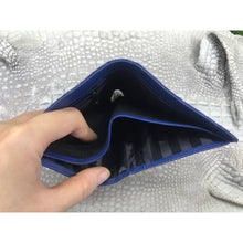 Navy Blue Alligator Skin Bifold Vertical Wallet For Men | Handmade Crocodile Leather Wallet RFID Blocking | VL5661 - Vinacreations