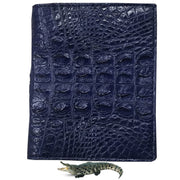 Navy Blue Alligator Skin Bifold Vertical Wallet For Men | Handmade Crocodile Leather Wallet RFID Blocking | VL5661