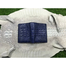 Navy Blue Alligator Skin Bifold Vertical Wallet For Men | Handmade Crocodile Leather Wallet RFID Blocking | VL5680 - Vinacreations