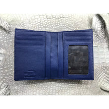 Navy Blue Alligator Skin Bifold Vertical Wallet For Men | Handmade Crocodile Leather Wallet RFID Blocking | VL5680 - Vinacreations