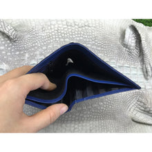 Navy Blue Alligator Skin Bifold Vertical Wallet For Men | Handmade Crocodile Leather Wallet RFID Blocking | VL5684 - Vinacreations