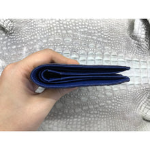Navy Blue Alligator Skin Bifold Vertical Wallet For Men | Handmade Crocodile Leather Wallet RFID Blocking | VL5684 - Vinacreations
