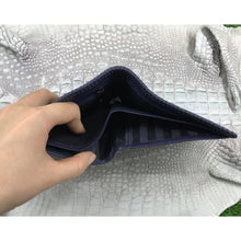 Navy Blue Alligator Skin Bifold Wallet For Men | Handmade Crocodile Leather Wallet RFID Blocking | VL5595 - Vinacreations