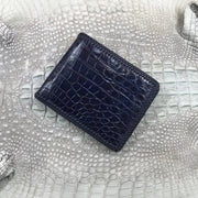Navy Blue Alligator Skin Bifold Wallet For Men | Handmade Crocodile Leather Wallet RFID Blocking | VL5595