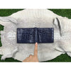 Navy Blue Alligator Skin Bifold Wallet For Men | Handmade Crocodile Leather Wallet RFID Blocking | VL5617 - Vinacreations
