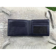 Navy Blue Alligator Skin Bifold Wallet For Men | Handmade Crocodile Leather Wallet RFID Blocking | VL5617 - Vinacreations