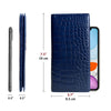 Navy Blue Double Side Alligator Long Wallet For Men | Premium Crocodile Leather Checkbook RFID Blocking | LON44-CS - Vinacreations
