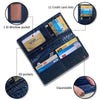 Navy Blue Double Side Alligator Long Wallet For Men | Premium Crocodile Leather Checkbook RFID Blocking | LON44-CS - Vinacreations