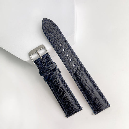 Navy Blue Ostrich Leather Watch Strap Quick Release Replacement Strap | DH-33 - Vinacreations