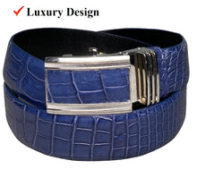 Handcrafted Navy Blue Alligator Belt Men's - Automatic Buckle | BE-NAV-04