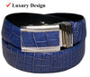 Handcrafted Navy Blue Alligator Belt Men's - Automatic Buckle | BE-NAV-04