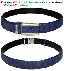 Handcrafted Navy Blue Alligator Belt Men's - Automatic Buckle | BE-NAV-04