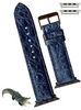 Navy Blue Alligator Leather Strap for Apple Watch