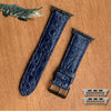 Navy Blue Alligator Leather Strap for Apple Watch