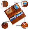 Orange Carrot Double Side Alligator Long Wallet For Men | Premium Crocodile Leather Checkbook RFID Blocking | LON153-CS - Vinacreations