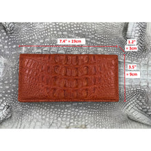 Orange Women's Long Purse Wallet Alligator Leather Clutch Large Capacity Luxury Ladies Crocodile Wristlet Organizer RFID Blocking Wallet VINU-08 - Vinacreations