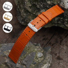 Flat Tan Alligator Leather Watch Band