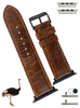 Brown Ostrich Leather Strap for Apple Watch 
