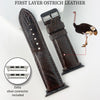 Dark Brown Ostrich Leather Strap for Apple Watch