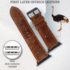 Brown Ostrich Leather Strap for Apple Watch 