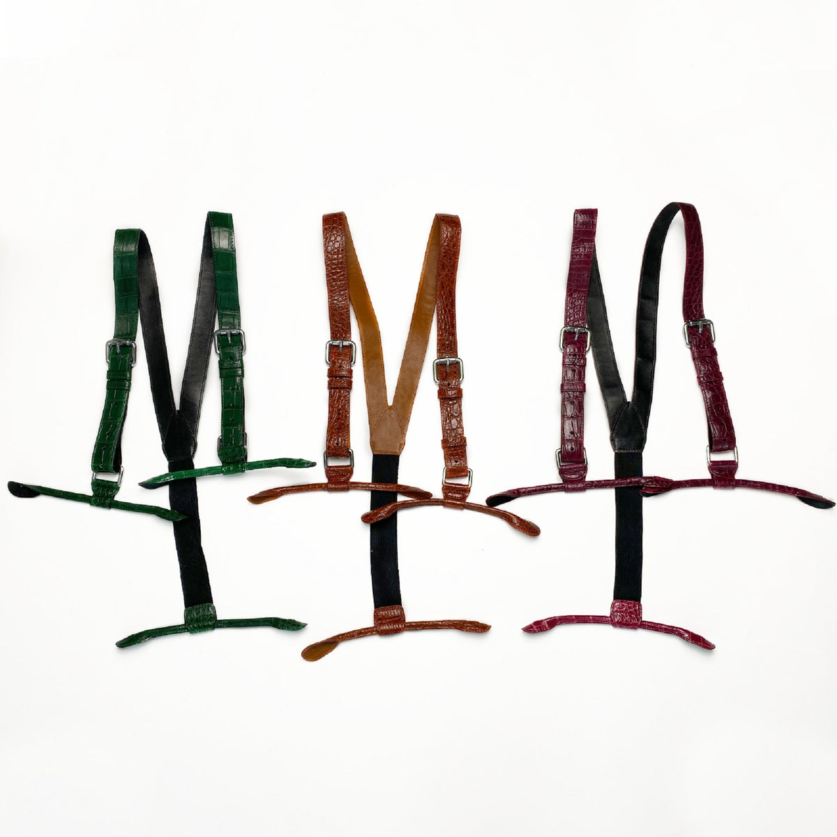 Personalized Alligator Leather Suspenders Men, Leather Suspenders, Men Green Suspenders, Handmade Leather Suspenders For Groomsmen - Vinacreations